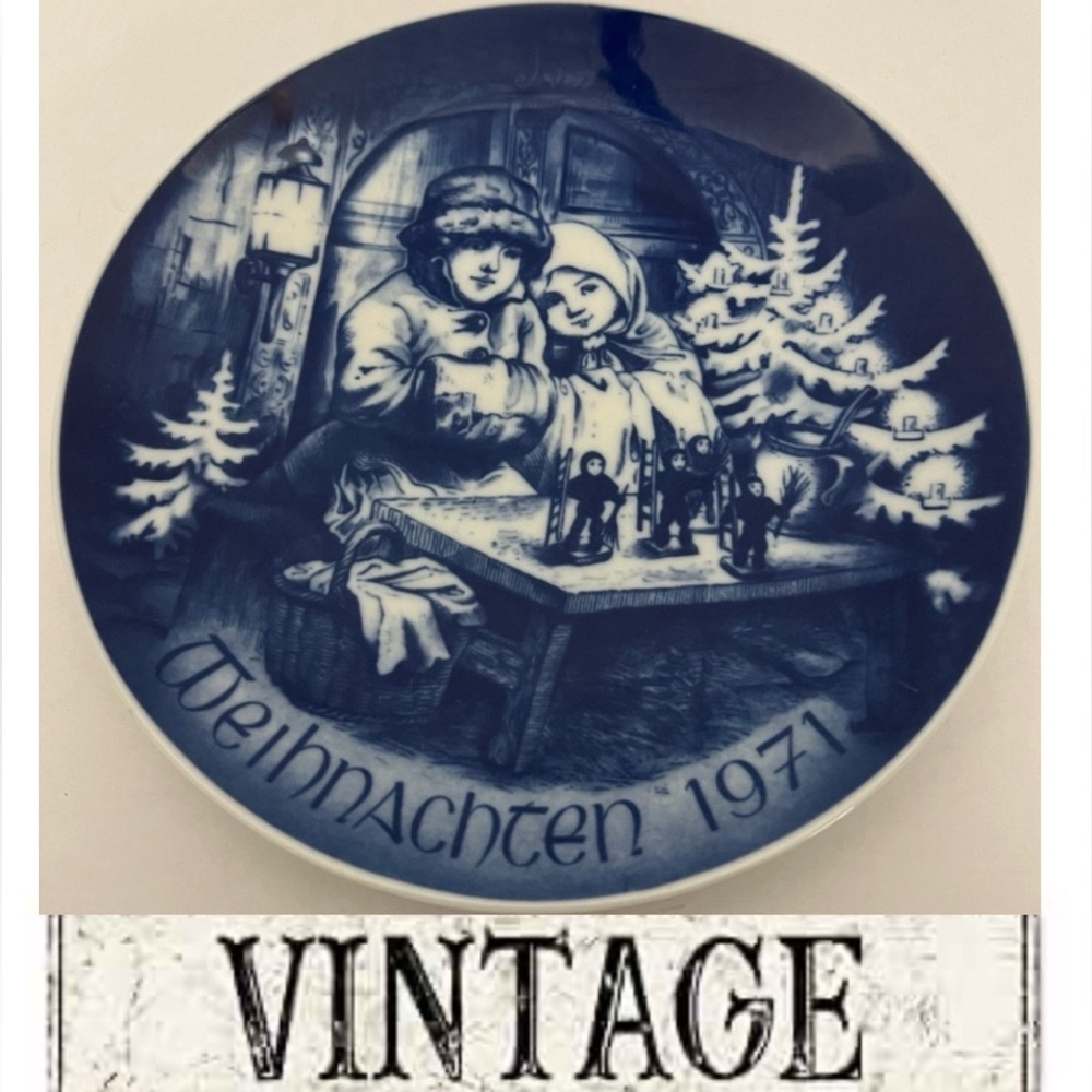 Vintage Bareuther Weihnachten 1971 Christmas Plate Waldsassen Bavaria Germany
